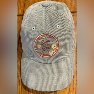 EUC Disney Parks Save the Bees, Sage green corduroy adjustable hat, UNISEX